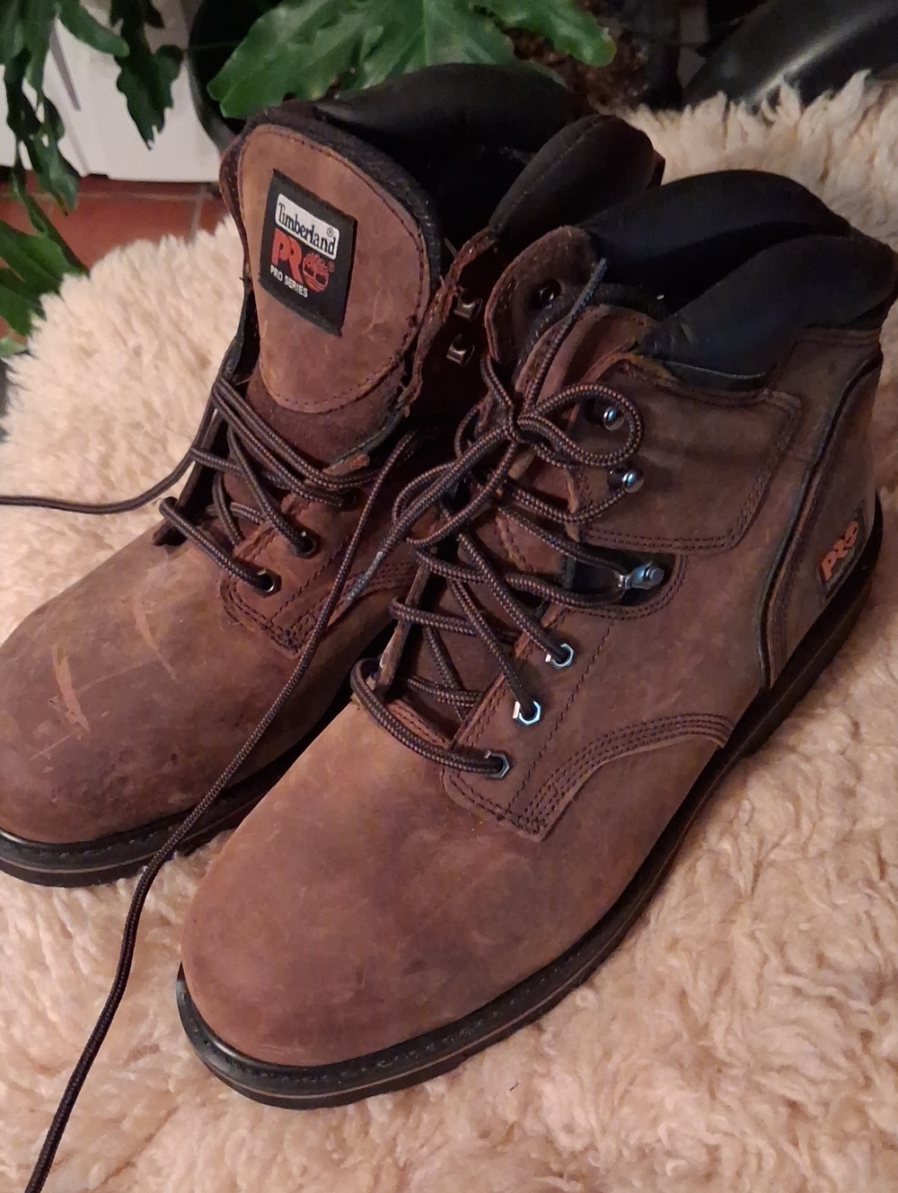 Timberland PRO Brown Work Boots with Black Collar